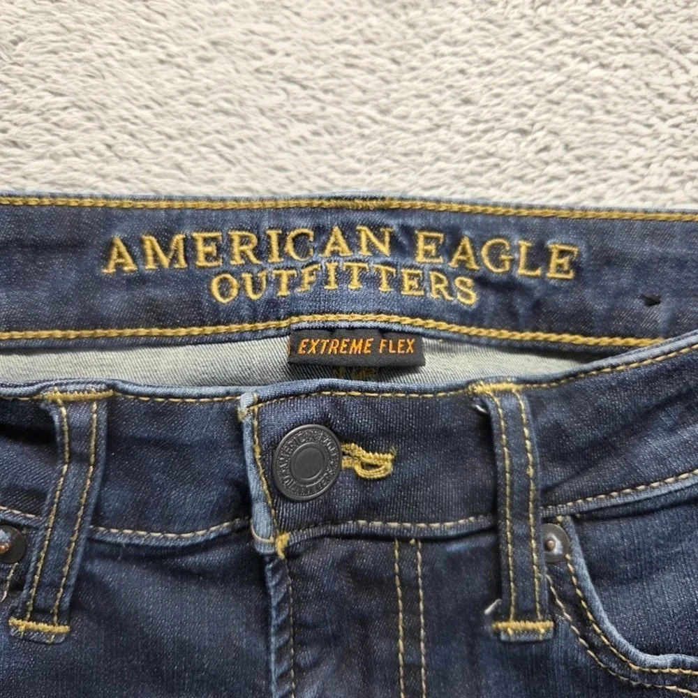 American Eagle Jeans Mens 28X30 Blue Slim Straight Low Rise Extreme‎ Flex Denim